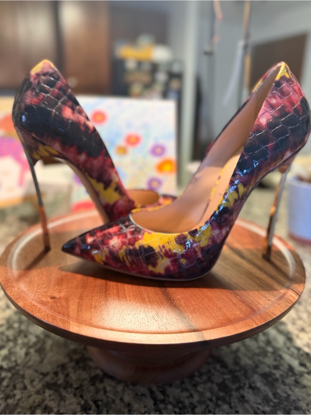 Luxury Casadei Floral Embossed Leather Pumps EU39 (know your size)